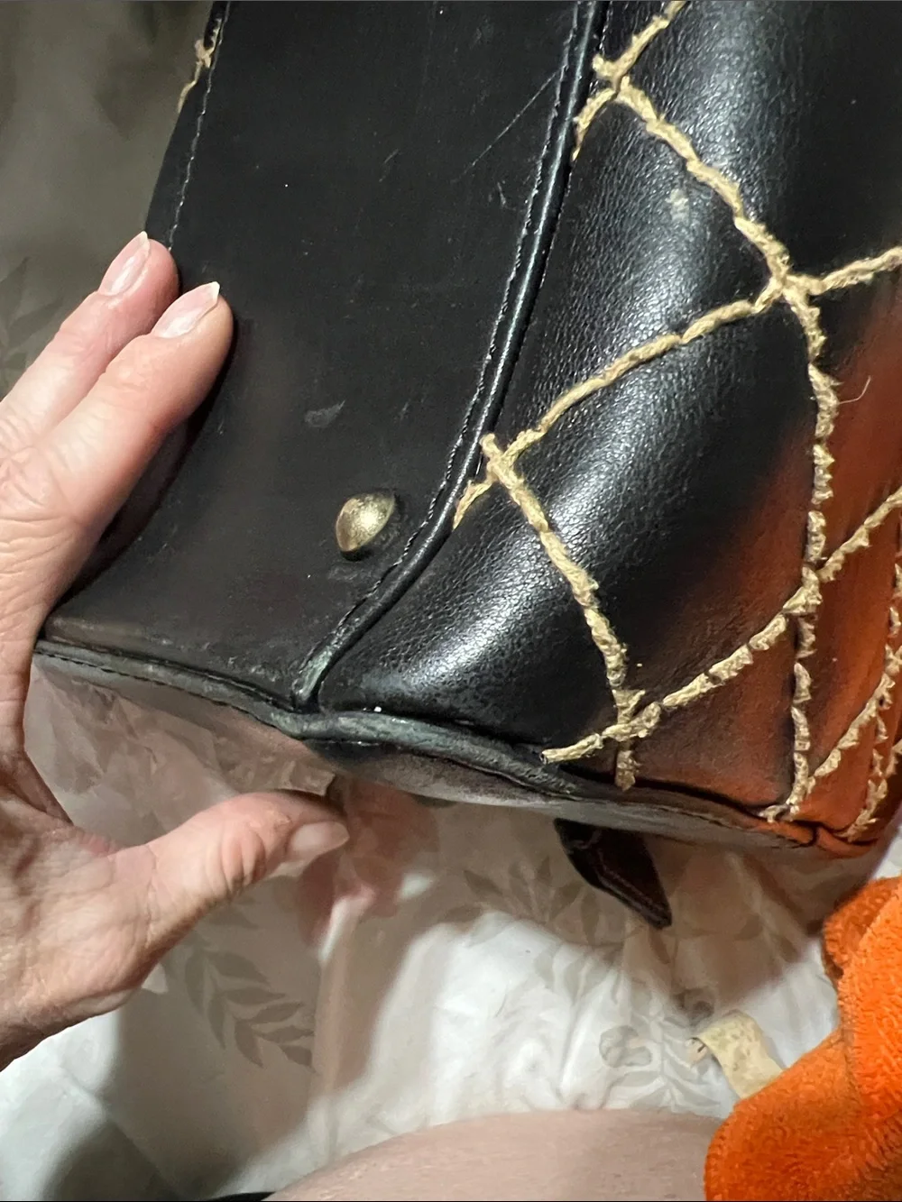 CHANEL Black Quilted Satchel with Cream Stitching (Wild stitch)